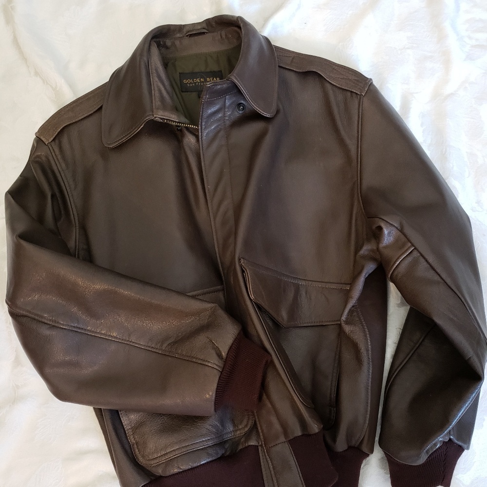 Golden Bear Vintage Leather Jacket Brown